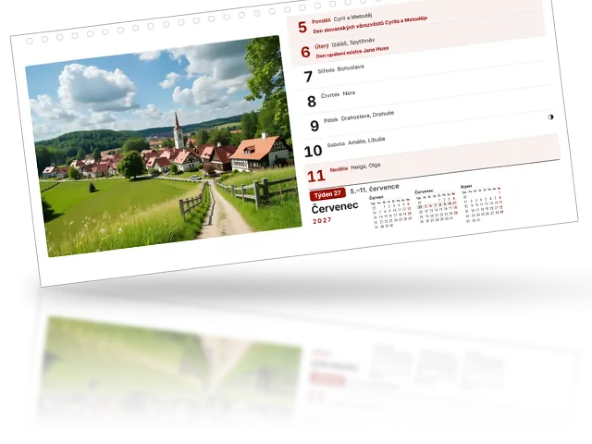 Ukázka: Stolní týdenní velký kalendář