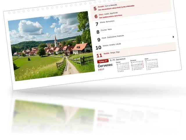 Ukázka: Stolní týdenní velký kalendář